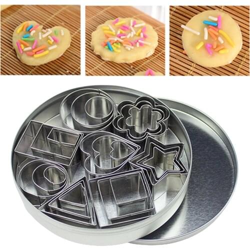 Cookie Mold Mini Geometric Shaped Cookie Biscuit Cutter Set DIY Mini Pie Cutters for Kitchen Baking Tools Baking Supplies