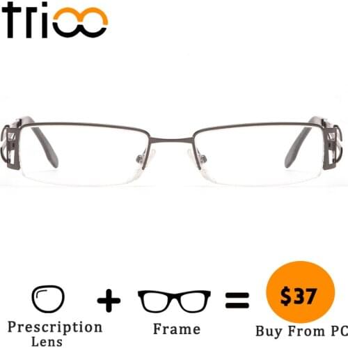 TRIOO Matte Metel Cool Graduate Glasses Men Women Prescription Clear Anti Blue Ray Eyeglasses Minus Diopter Photochromic Eyewear
