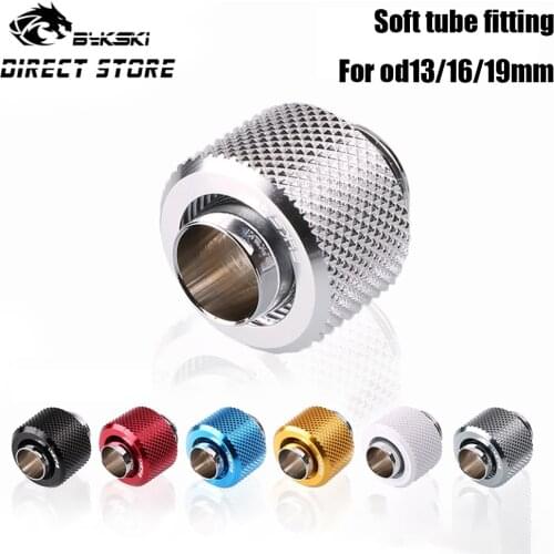 Bykski Soft Tube Fitting Hand Compression Hose Fitting For PVC Tube 10x13/13x16/13x19mm Water Cooler MOD B-FT3-TN/FT3-TK/FT4-TK