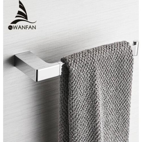 Wall-Mounted Towel Hook Square Towel Rail Bar Zinc Alloy Towel Rack Holder Polished Towel Ring For Kitchen Bathroom 5780