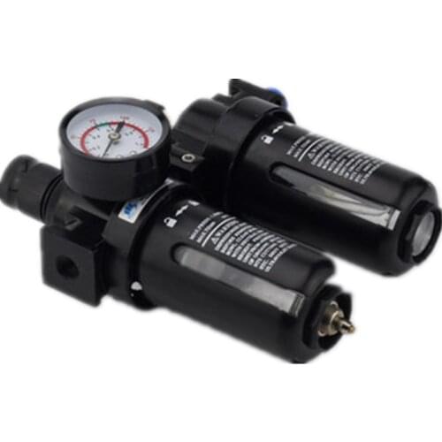Pneumatic Air Filter Regulator Lubricator Combinations Water Oil Separator 1/4'' 3/8'' 1/2'' Black SFC-200 0-1Mpa 0-150PSI