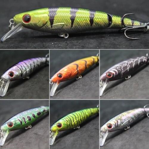 WLure 10cm 14g Jointed Minnow Jerkbait 2 Segments Tight Wobble Floating 2 size 4 Hooks 3D Hard Eyes Fishing Lures S652