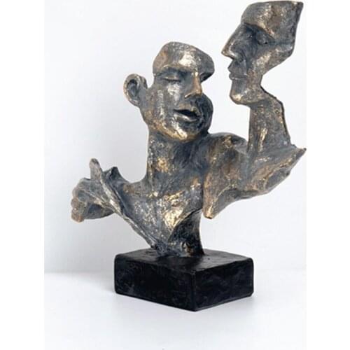 Resin Statue Abstract Couple Character Modern Nordic Style Home Decor Dining Living Room Creative Desktop Decoration Sculpture