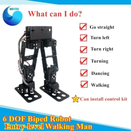DOIT 6 Dof Biped Robot/Walking/Entry-level Game Dedicated a full set of Equipment Aluminum bracket+Servo Supporting Control kit