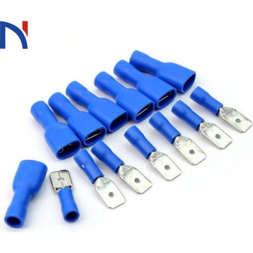 Blue Female Male Insulated Spade Wire Connector Electrical Crimp Terminal Female Male Electrical Wiring Connector Terminal Spade