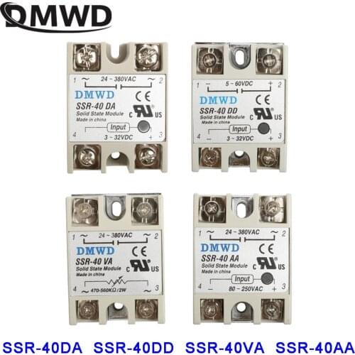 SSR-40 40A VA DA Industrial Solid State Relay Module AA SSR DD SSR-40DD SSR-40AA SSR-40VA