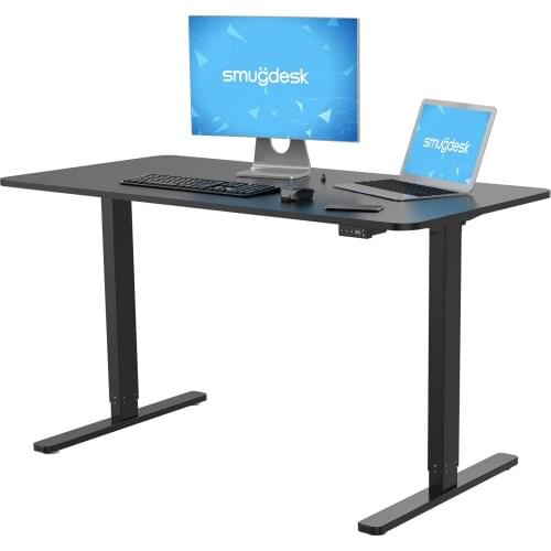 Standing Desk, 48 x 24 inches Computer Desk Electric Height Adjustable Table Home Office Desk with Splice Board and Black Frame