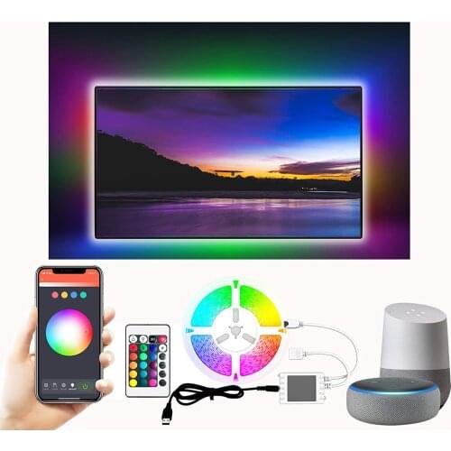 TV LED Backlights, 9.8ft Lights Compatible with Alexa and Google Home, Sync to Music, APP Control for TVs, Computer,USB Powered