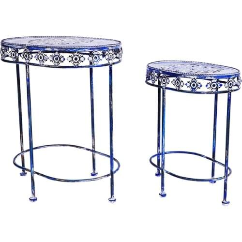 TT Outdoor Order Retro Distressed Iron Outdoor Terrace Flower Stand Garden Balcony Courtyard Decoration