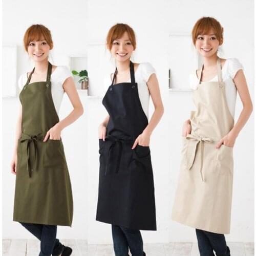 High-end korean fashion simple cotton aprons coffee shop beauty salon restaurant work cloth home kitchen apron