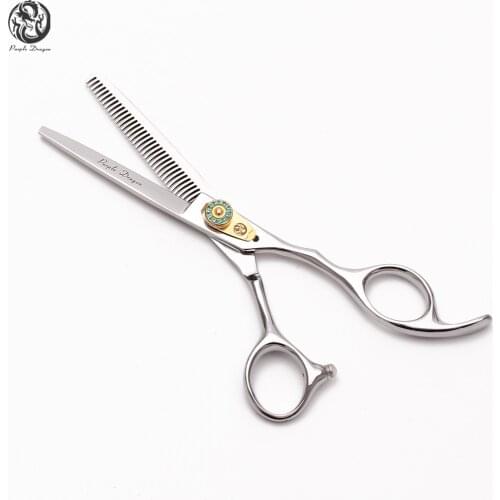 Z1115 6INCH 17.5cm Purple Dragon Gold Screw Professional Barber Scissors Cutting Shears Thinning Scissors Up Teeth Hair Clippers