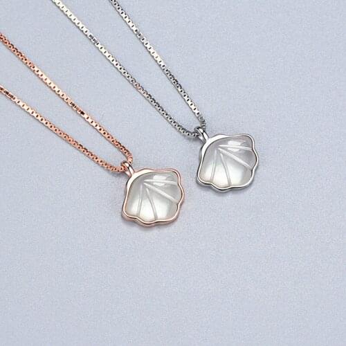 Womens Fashion Silver Plated Shell Necklace White Gems Stone Crystal Chain Necklace Cocktail Party Charm Necklace Jewelry Gifts