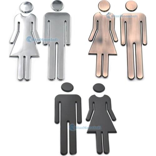 1/2 pairs Restroom Sign Bathroom 65mm Modern Adhesive Backed Men Women Unise board toilets