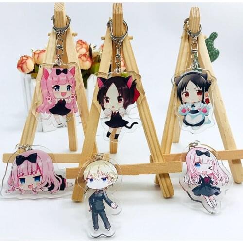 1 Pcs New Anime Kaguya-sama: Love Is War Keychains Fujiwara Chika Shinomiya Kaguya Arcylic Pendant Keyring Figure Toys Gifts