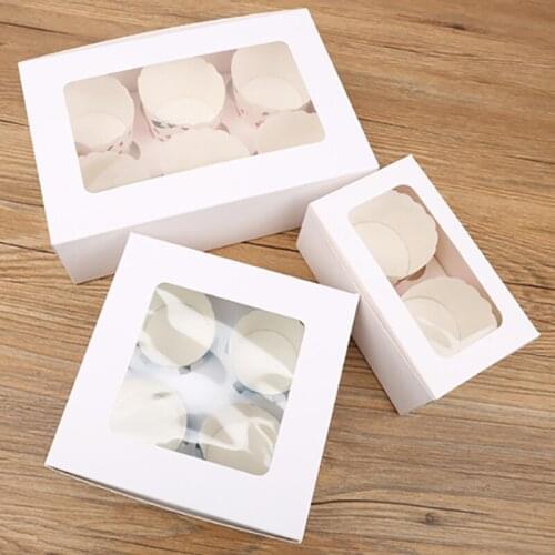 2/4/6/12Holes Transparent Windowed Cupcake Storage Boxes with Removable Tray Party Cake Pastry Muffin Dessert Gift Packaging Box