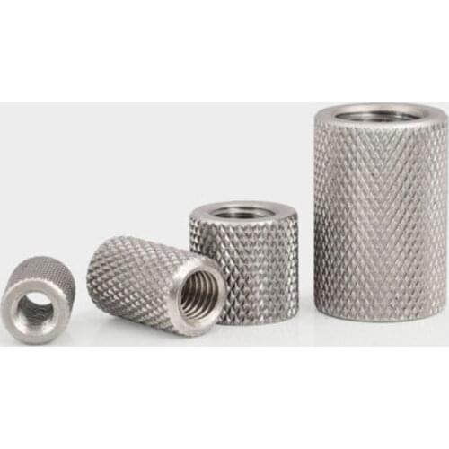 2-5pcs/lot Knurled round coupling nut M3 M4 M5 M6 M8 M10 M12 M16 stainless steel Long extend knurled hand tighten nut
