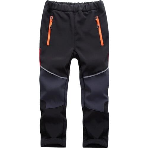2018 Autumn Winter Boys Girls Hiking Pants Outdoor Softshell Trousers Waterproof Windproof Thermal for Camping Ski Climbing