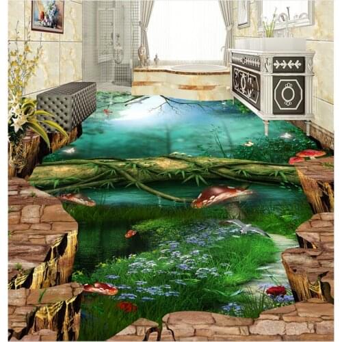 3d floor painting wallpaper Cliff Forest Road Bathroom Kitchen 3D Floor 3d bathroom wallpaper waterproof 3d flooring