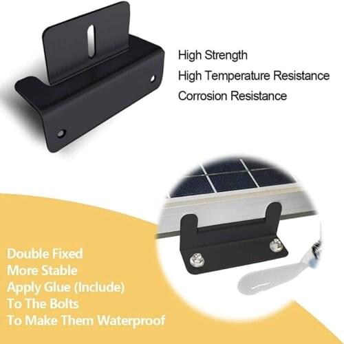 4Pcs Solar Panel Metal Mounting Z Brackets with Nuts Bolts for Home Car RV Camper Boat Wall Off-Gird Roof Installation 85AC