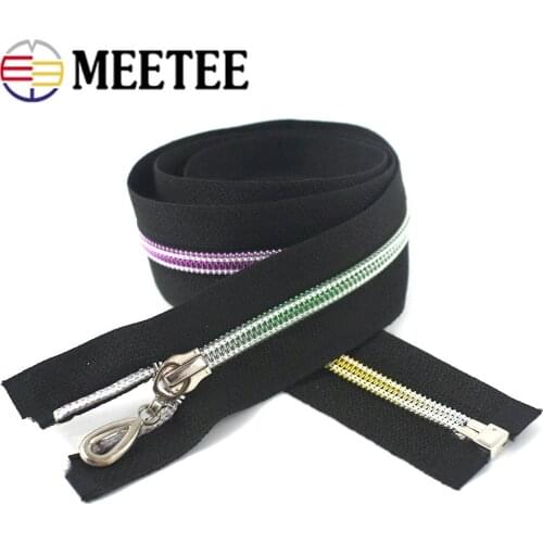 5pcs 5# 50-90cm Nylon Zippers Colorful Tooth Open-end Zipper for Bags Garment Zips Repair Kits DIY Clothes Sewing Accessories