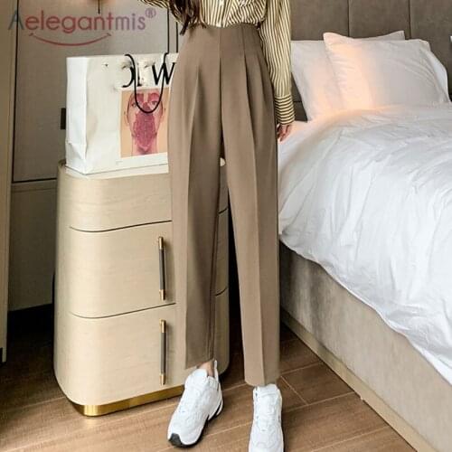 Aelegantmis Women's Straight Trousers