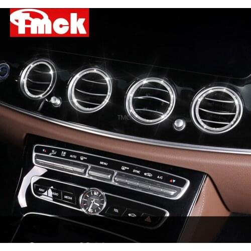 Car Central Dashboard Air Conditioning Outlet Ring Diamond Trim Cover for Mercedes Benz E Class W213 E200/260/300/320 2016-2019