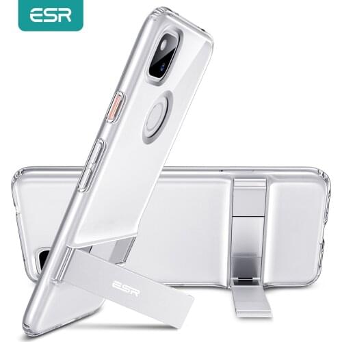 ESR Phone Case for Google Pixel 4a 3a 4 XL 3 XL TPU Metal Kickstand Transparent Case for Google Pixel 4a 4XL Business Case Clear