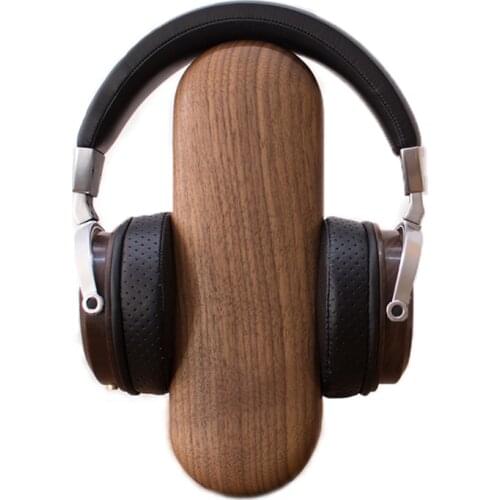 Wooden Brass Gaming Headset Holder Bracket, Office Desktop Computer Earphone Stand Hanger Display Rack Headphones Accessories