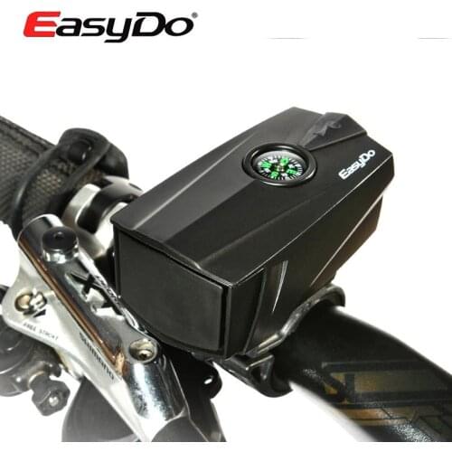 EASYDO 140DB Bicycle Handlebar Bell Electronic Horns Ultra-Loud Sound With Compass For Outdoor Riding MTB Bike Cycling Safety