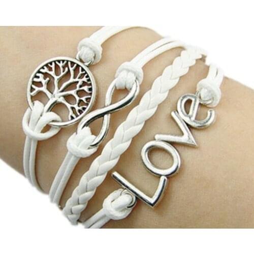 Europe and new retro tree Birds Unlimited multi-LOVE, 8 hand-woven leather bracelet wholesale leather