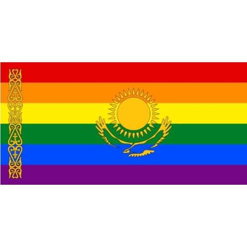 Custom pride flag 150X90cm (3x5FT) 100D Polyester Kazakhstan home decoration Custom flag banner