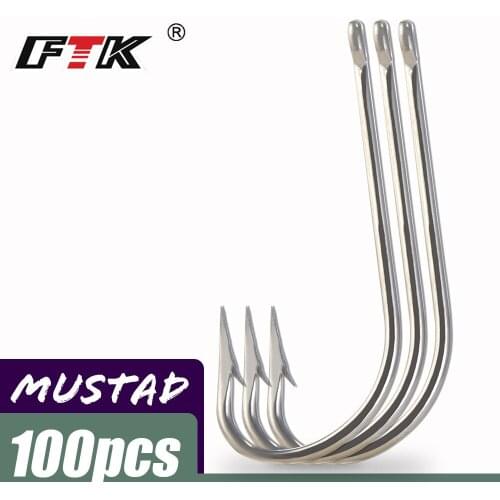 FTK 100Pcs Carp Fishing Hooks High Carbon Steel Barbed With Ringed Soft Lure Fishing Hook Bass Carp Fishing Goods
