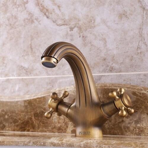 Hot and cold water basin faucet basin bathroom washbasin faucet kitchen faucet antique above counter basin faucet