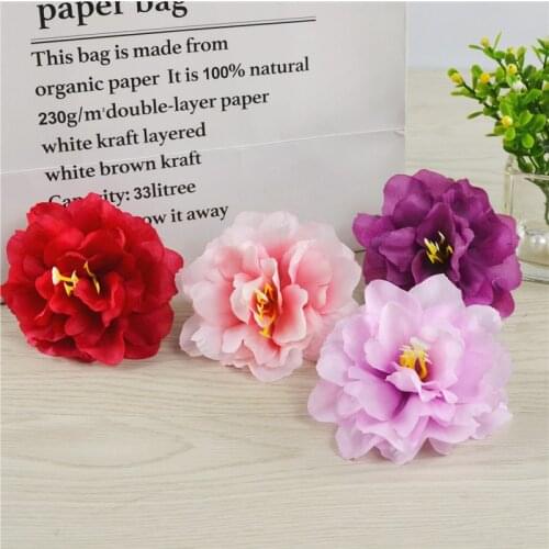 8cm 12Colors Artificial Silk Tea Rose Peony Flower Heads For DIY Handmade Craft Floral Supplies Wedding Wall Home Decoration
