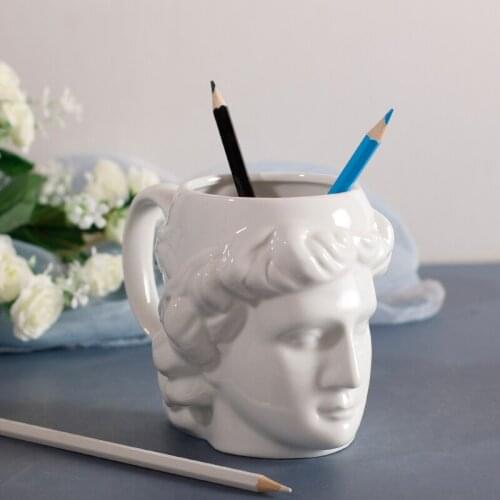Ceramic Coffee Cup Creative Ancient Greek Apollo Statue Shape Mug Home Afternoon Tea Milk Cup Desktop Decoration Decoration