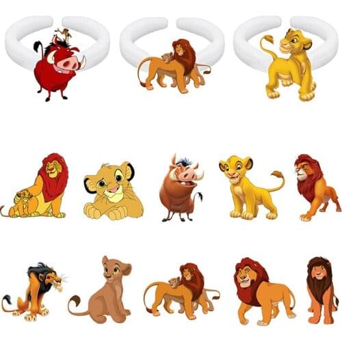 Disney Creative Fashion Cartoon Ring Resin Acrylic Ring The Lion King Simba Anime Character The Lion King Ring Personality Ring