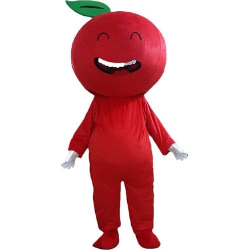 Red Apple Mascot Costume Fruit Advertising Mascot Fursuit Cartoon Clothes Adult Size Halloween Party Dress Up Set