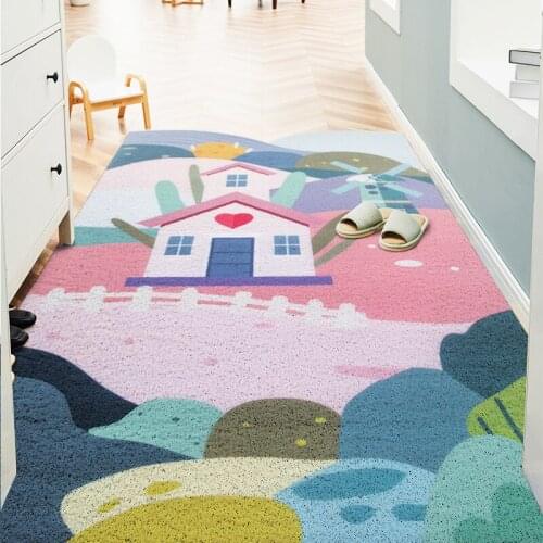 Nordic house Entrance hall carpet PVC wire loop mat INS Creative geometry Door mat Living room floor mat bathroom non-slip rug