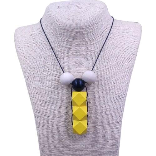 Colorful High Quality Ethnic Style Long Rope Pendant Necklace Wood Wooden Handmade Women Female Lady Girl BG003