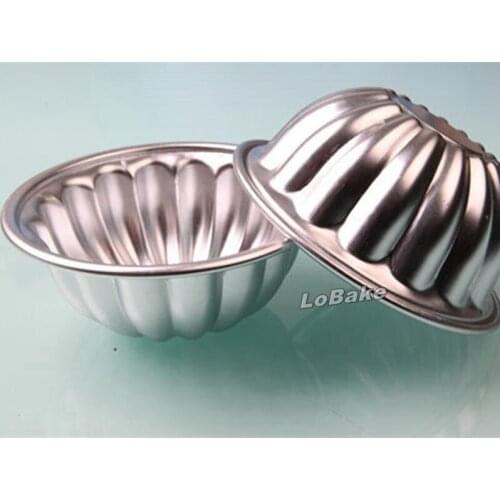 2pcs/lot) 5 inches round flower shape fluted wall aluminium alloy jelly tart mold small cup cake mould for baking accessories