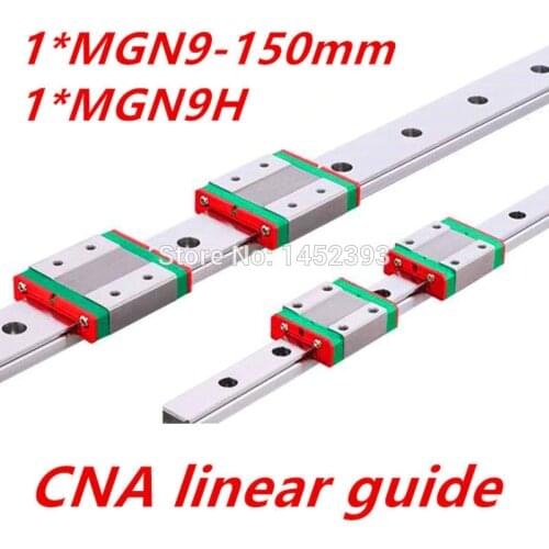Free shipping 9mm Linear Guide MGN9 150mm linear rail way + MGN9C or MGN9H Long linear carriage for CNC X Y Z Axis