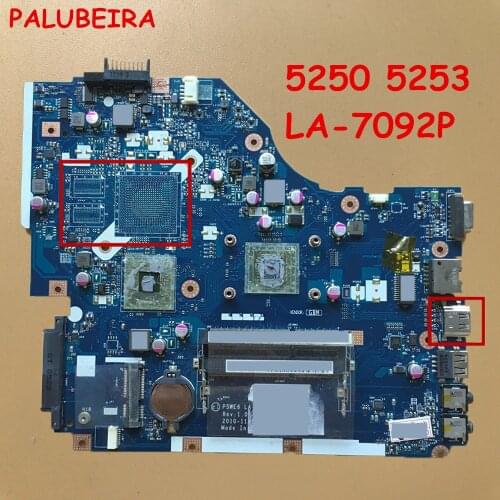 PALUBEIRA LA-7092P Fit For Acer 5253 5250 Laptop Motherboard With HDMI Port P5WE6 LA-7092P Tested Working