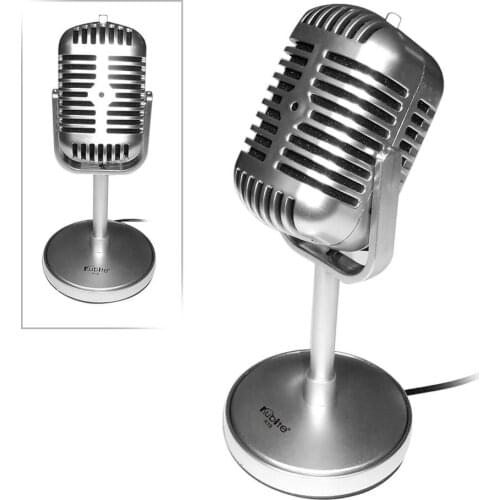 Streaming Podcast PC Microphone Retro Condenser Microphone Professionnel Studio Conference Microphone with 3.5mm Audio Cable