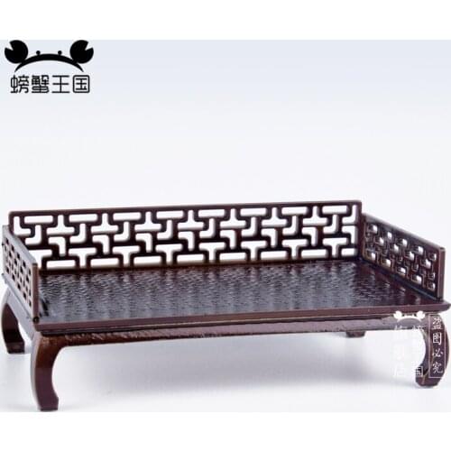 2pcs 1:25 Dollhouse mini Furniture Miniature Doll White accessories Chinese Style Plastic Model Arhat Bed
