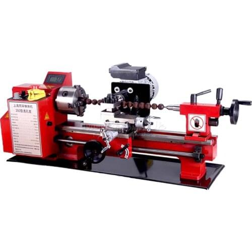 220V Mini Woodworking Lathe Machine JF-350 Wooden Beads Processing Hand String Miniature Buddha with 4 Jaw 100mm Chuck