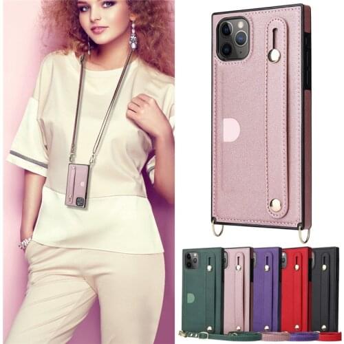 Fashion Lady Crossbody Leather Case For iPhone 12 Mini 11 Pro XS Max XR X 10 SE 2020 7 8 6 6S Plus Etui Wristband Cover Coque