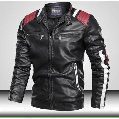 Mens Motorcycle Leather Jacket Biker Outwear Casual Slim Jacket Men Spring Leather Jackets Design Bomber Coat Chaqueta Hombre