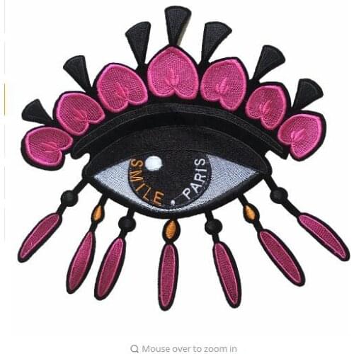 DingDian 2pcs/lot Pink Eye Patches DIY Sewing Accessories Big Design Applique Patch for Clothes Decoration Scrapbook Patchwork