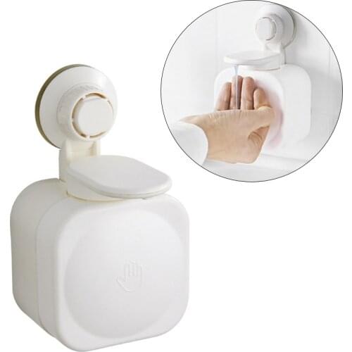 Wall Mounted Liquid Soap Dispenser Suction Cup Bathroom Hand Touch Shampoo Dispenser For Liquid Soap Hand Washing Device