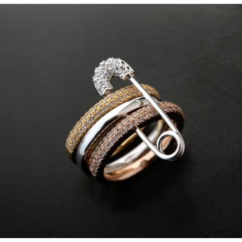 The new European style Sansheng III creative three-ring pin ring ring three sets of ring ornaments with western style
